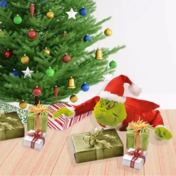 1.6’ Mr. Grinch Santa Animatronic Christmas Present Grabber Decoration Indoor - Picture 1 of 4
